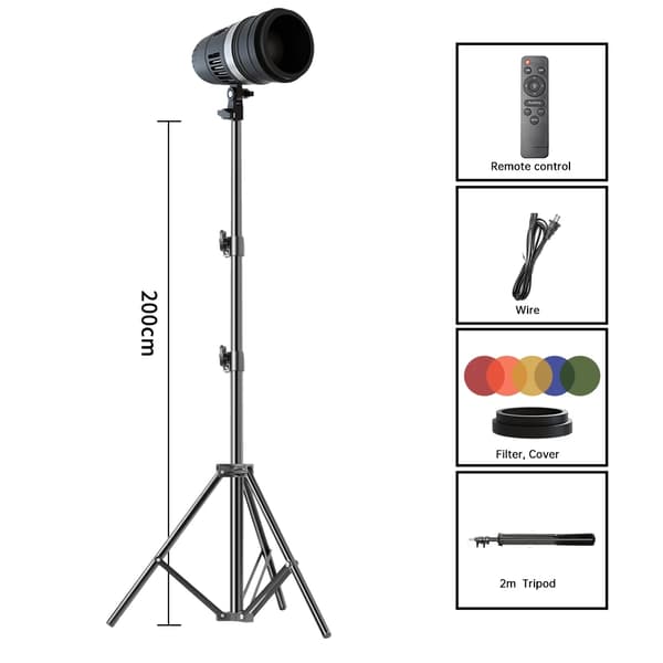 LED-ljusstrålkastare, femfärgad filter, fjärrkontroll, Endast ljus