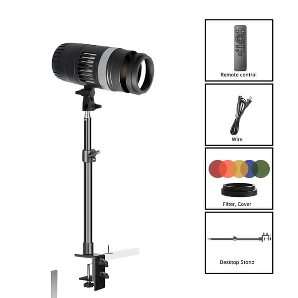 LED-ljusstrålkastare, femfärgad filter, fjärrkontroll, Endast ljus