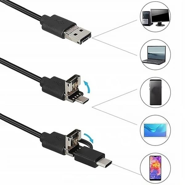 Vattentät 3.5m Endoscope inspektionskamera 3.5m lens 8/7/5.5mm USB-C/Micro-USB
