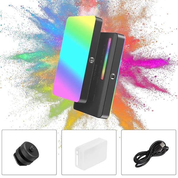 RGB LED Video Light, farvetemperatur på 2500K-9000K, 12W effekt,VL120RGB Sort