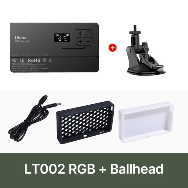 Ulanzi RGB Video Light, 2500k-8500k Farvetemperatur, 0-100% Justering af Lysstyrke,Dragt 4