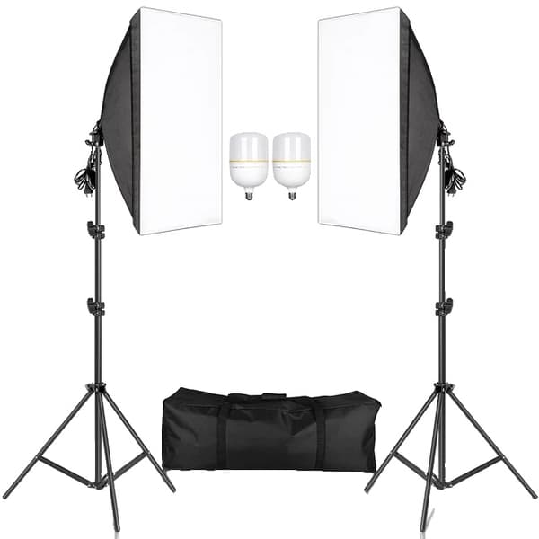 Fotografi Softbox Belysningskits, Professionelt Kontinuerligt Lys System, Fotostudie, 135W To-farvet Pære