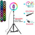 Miniatyrbillede 2 af 2: Selfie Ring Light, RGB Farveindstillinger, Telefonholder Stand, 10 tommer RGB Type 2