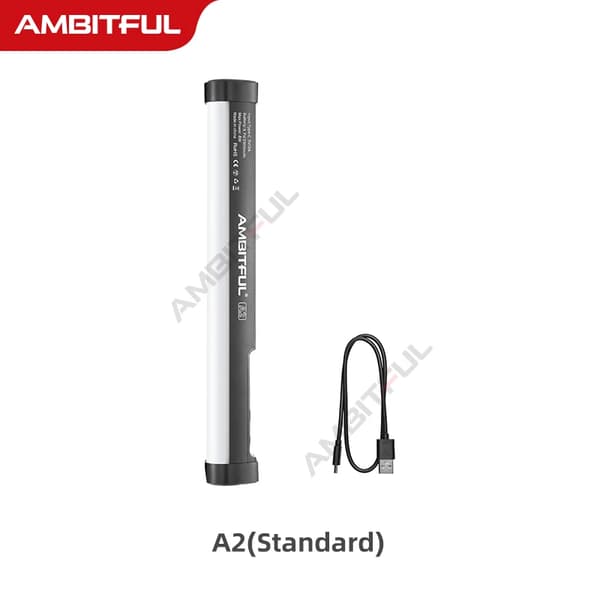 RGB LED Video Stick Tube Light, 2500-8500K Färgtemperatur, CRI 95+, Bluetooth Dimning,A2