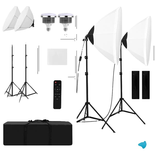 Fotograferingslys Kit, Paraplyformet Design, Triopo Fjernbetjening, Himmelblå