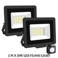 Miniatyrbillede 2 af 2: Induktionsdrevet Flomlys, Justerbar PIR-sensor, Udendørs brug, 2x20W, Varm Hvid (2700-3500K)