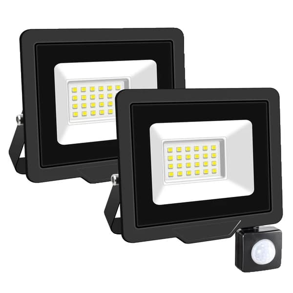 Induktionsdrevet Flomlys, Justerbar PIR-sensor, Udendørs brug, 2x20W, Varm Hvid (2700-3500K)
