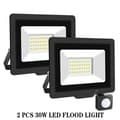 Miniatyrbillede 2 af 2: Induktionsdrevet Flomlys, Justerbar PIR-sensor, Udendørs brug, 2x30W, Varm Hvid (2700-3500K)