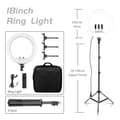 Miniatyrbillede 2 af 2: Ringlys, 18 tommer i diameter, justerbart stativ, 150cm Tripod Model E