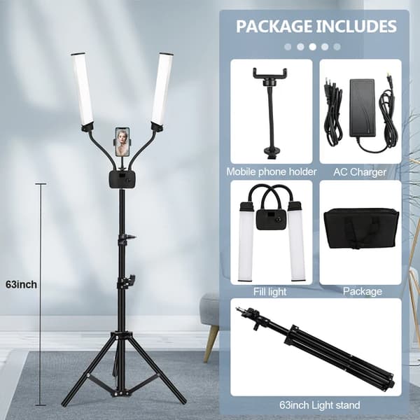 LED-rengasvalo, säädettävä värintemperatuuri, studiolaatuinen valaistus, 160cm jalusta
