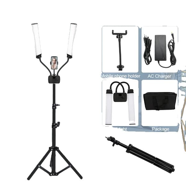 LED-rengasvalo, säädettävä värintemperatuuri, studiolaatuinen valaistus, 160cm jalusta