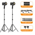Miniatyrbillede 2 af 2: Fotografering LED Video Lys, 100W Effektudgang, Dagslysbalanceret Sol Lampe, 2 stk med stativ