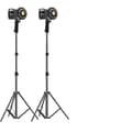Miniatyrbillede 1 af 2: Fotografering LED Video Lys, 100W Effektudgang, Dagslysbalanceret Sol Lampe, 2 stk med stativ