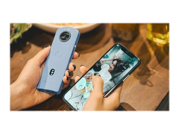 Ricoh THETA SC2 - 360 videoopptaker - 4K / 30 fps - 12.0 MP - flash 14 GB - intern flashminne - Wireless LAN, Bluetooth - blå