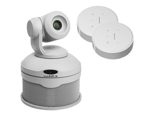 Vaddio ConferenceSHOT AV Bundle TableMIC 2 - Konferansekamera - PTZ - farge - 2,1 MP - 1920 x 1080 - lyd - GbE - USB 3.0 - H.264 - PoE Plus