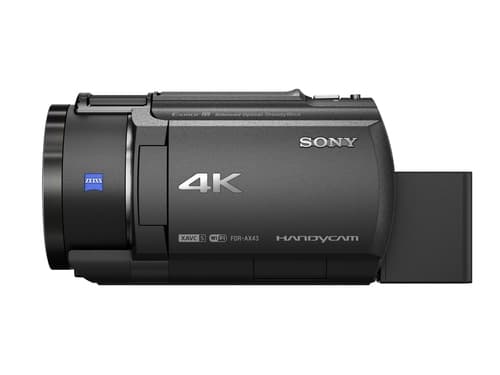 Sony Handycam FDR-AX43A - Videokamera - 4 K / 30 fps - 8.57 MP - 20x optisk zoom - Carl Zeiss - flashkort - Wi-Fi, NFC - svart