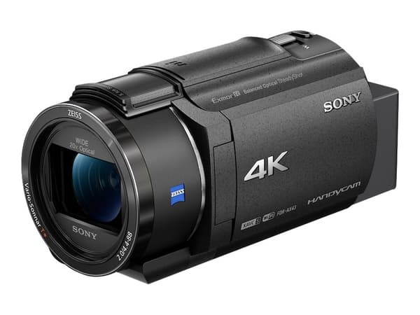 Sony Handycam FDR-AX43A - Videokamera - 4 K / 30 fps - 8.57 MP - 20x optisk zoom - Carl Zeiss - flashkort - Wi-Fi, NFC - svart Svart