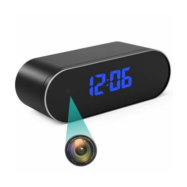 Full HD 4K Wifi infraröd spionkamera väckarklocka - Svart - IEEE 802.11b