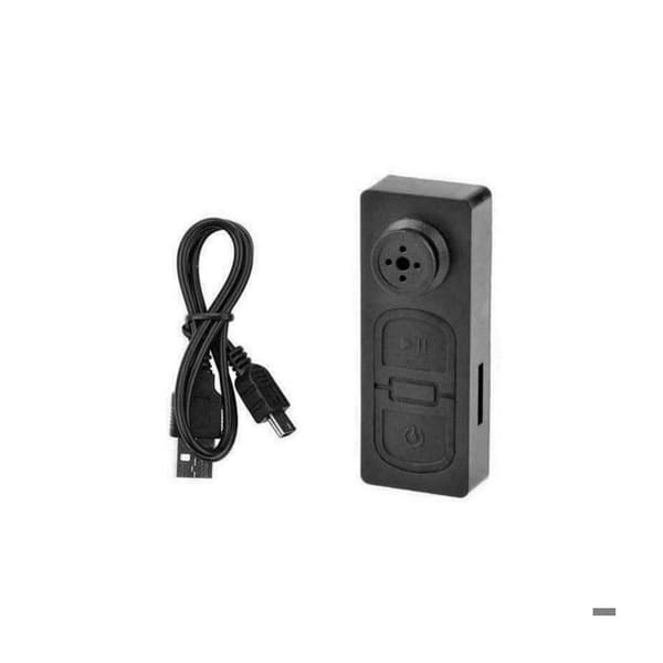 Knapp med 480P HD spionkamera med mikrofon * Internt batteri: litiumjon * Batteritid: upp till 3 timmar * Anslutning: