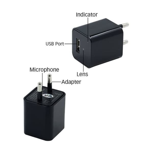 USB-laddare Nätkamera 1080P WIFI P2p med rörelsedetektering