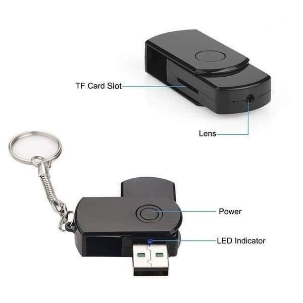 USB-nyckel 960P HD spionkamera - Märke - Modell - Rörelsedetektor - Svart