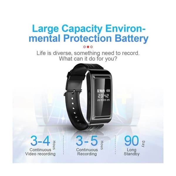 1080P HD Spy Camera Watch Voice Recorder - Svart - Full HD 1920 x 1080P - 32 GB