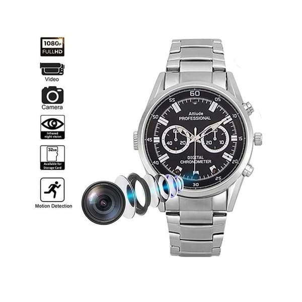 Full HD 1080P 32GB nattseende spionkameraklocka
