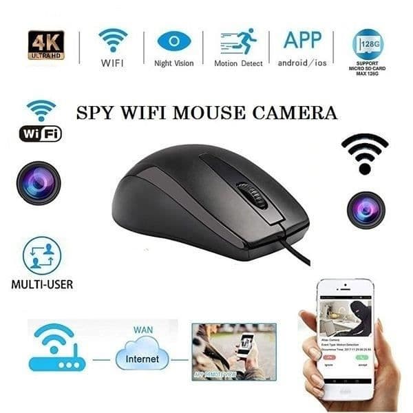 Optisk mus med Wifi IP 1080P rörelsesensorkamera