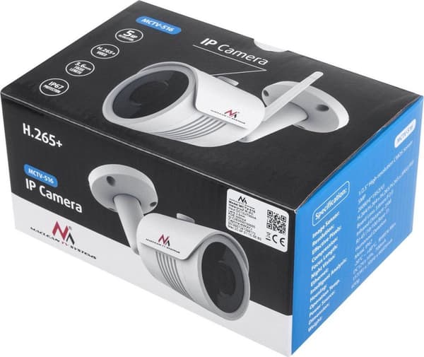 Maclean IP-kamera IPC WiFi 5MPx udendørs, horn, CMOS 1/2.5", H.264/H.264+/H.265/H.265+/JPEG/AVI, Onvif, MCTV-516