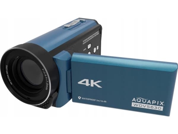 Easypix Aquapix WDV5630 - Videoopptaker - 4K / 30 fps - 13.0 MP - flashkort - under vannet inntil 5 m - gråblå