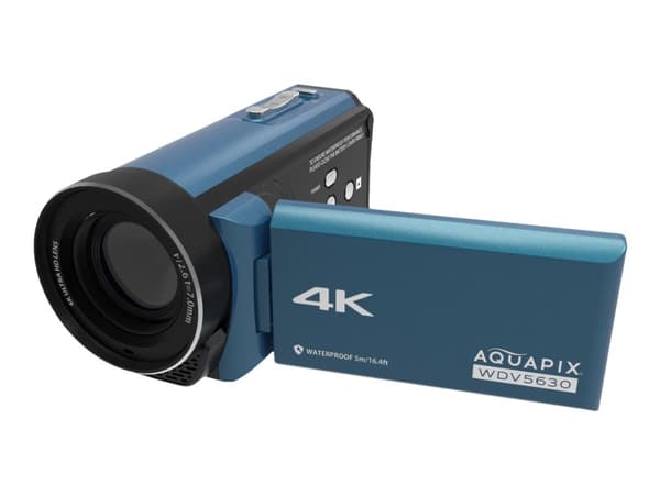 Easypix Aquapix WDV5630 - Videoopptaker - 4K / 30 fps - 13.0 MP - flashkort - under vannet inntil 5 m - gråblå