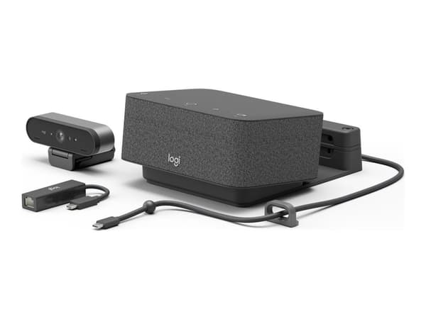 Logitech Logi Dock Focus Room kit Teams, Henkilökohtainen videoneuvottelujärjestelmä, 4K Ultra HD, 90 fps, 5x, Grafiitti