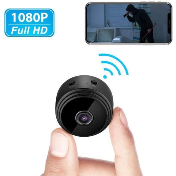 Mini spionkamera - HD 1080P - Trådlöst WiFi - Night Vision - Rörelsedetektor - Svart