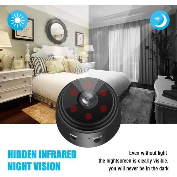 Mini spionkamera, HD 1080P bärbar mini wifi-kamera Trådlös hemsäkerhetsövervakning, spionkamera minus 3097