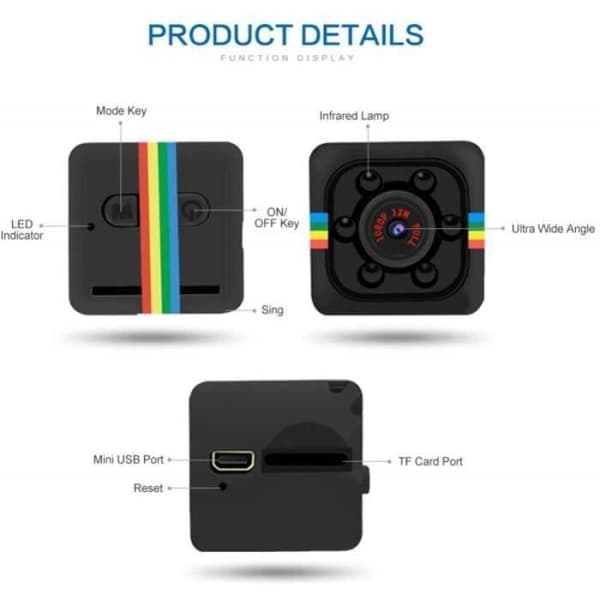 Mini Spy Hidden Camera - YWEI - Sq11 - 720p - Night Vision - Rörelsedetektering