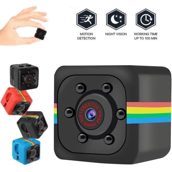 SQ11 720p mini spionkamera - Liten dold säkerhetskamera - Night Vision - Rörelsedetektering