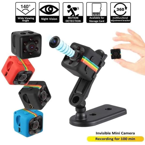 SQ11 720p mini spionkamera - Liten dold säkerhetskamera - Night Vision - Rörelsedetektering