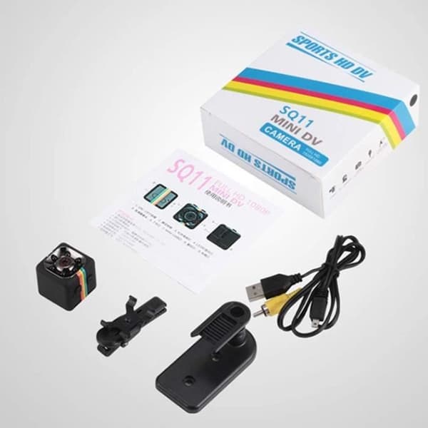 Spionkamera - SQ11 - 1080P minikamera - Night Vision - Kompakt - Kabelansluten