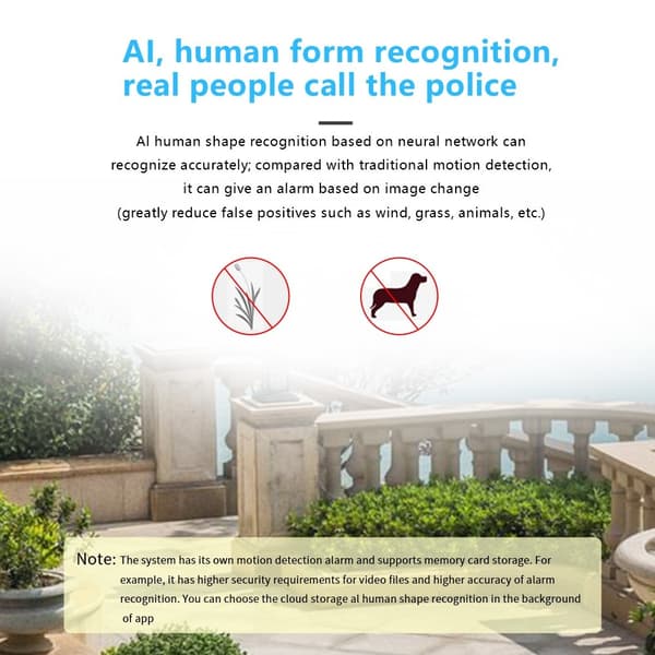 Home Security WiFi Camera 1080P Body Recognition Night Vision