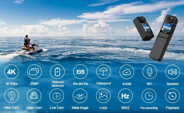SJCAM C300 4K WiFi sports camera IP68 black