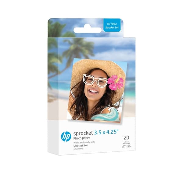 HP fotopapir Sprocket Zink 8,9x10,8cm 20 ark