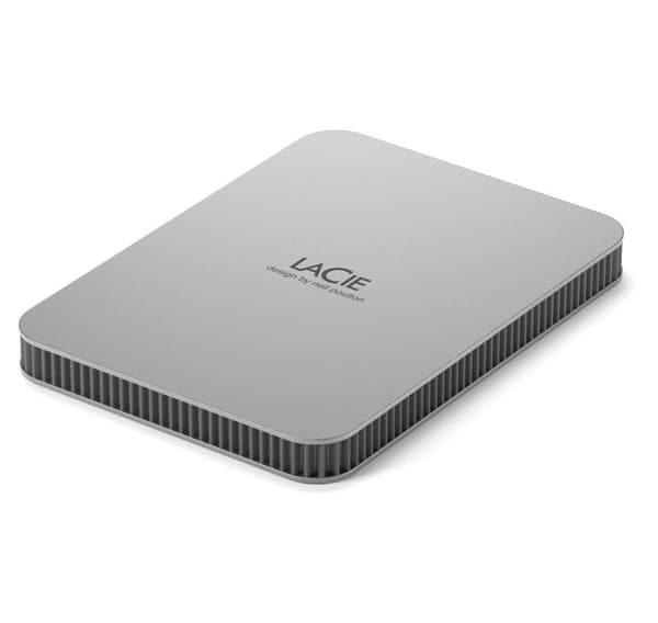 LaCie ekstern harddisk 2TB Mobile Drive USB-C (2022), månesølv