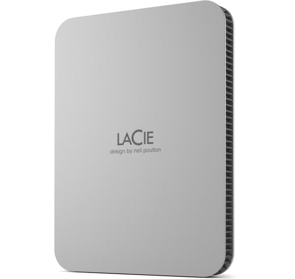 LaCie ekstern harddisk 2TB Mobile Drive USB-C (2022), månesølv