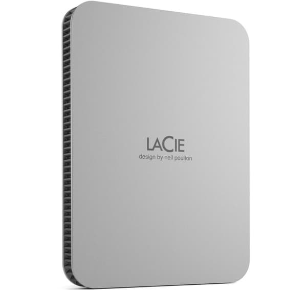 LaCie ekstern harddisk 2TB Mobile Drive USB-C (2022), månesølv