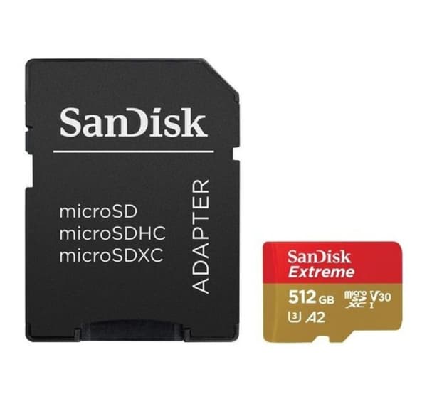 Sandisk muistikortti microSDXC 512GB Extreme + sovitin