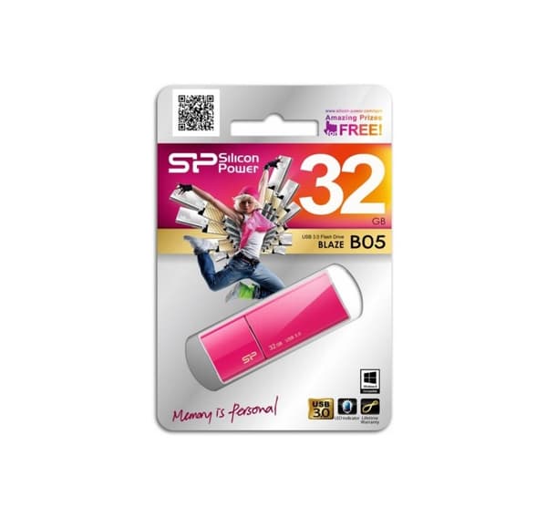 Silicon Power -muistitikku 32 Gt Blaze B05 USB 3.0, vaaleanpunainen