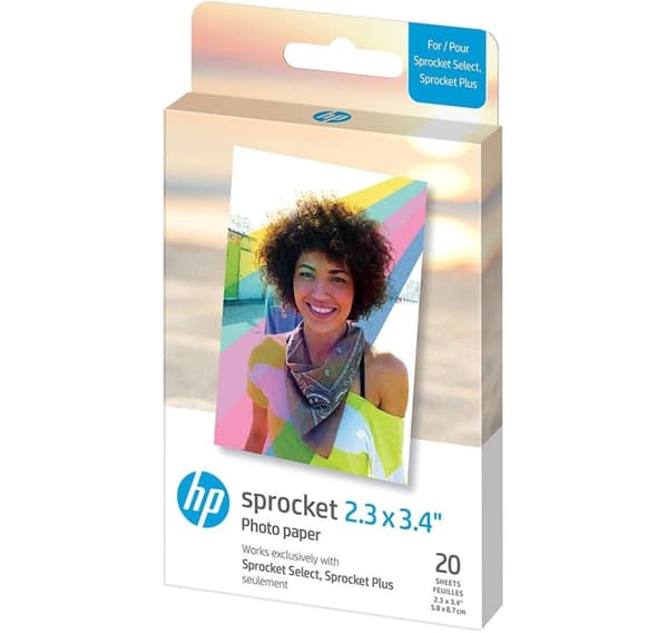 HP fotopapir Sprocket Plus Zink 5,8x8,6cm 20 ark