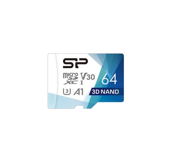 Silicon Power -muistikortti microSDXC 64GB Superior Pro V30 + sovitin
