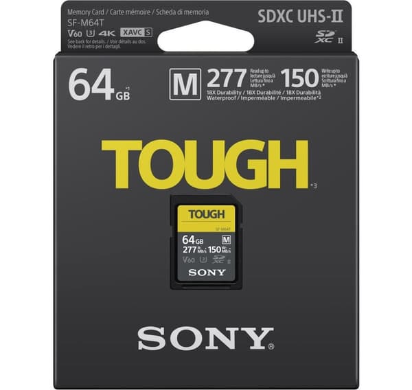 Sony hukommelseskort SDXC 64GB M Tough UHS-II C10 U3 V60