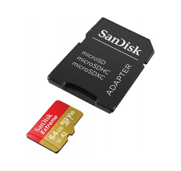 Sandisk muistikortti microSDXC 64GB Extreme + sovitin